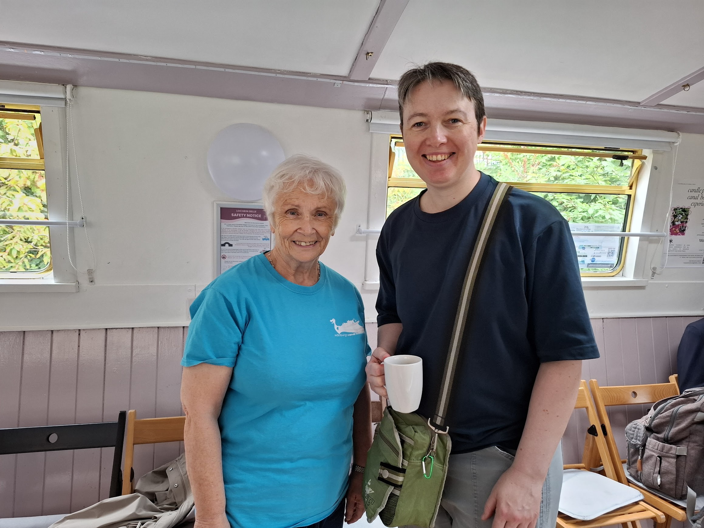 Excellent coffee and convo with Christine on board