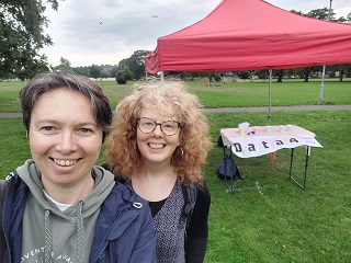 Pauline and Jennifer with the stall at the festival